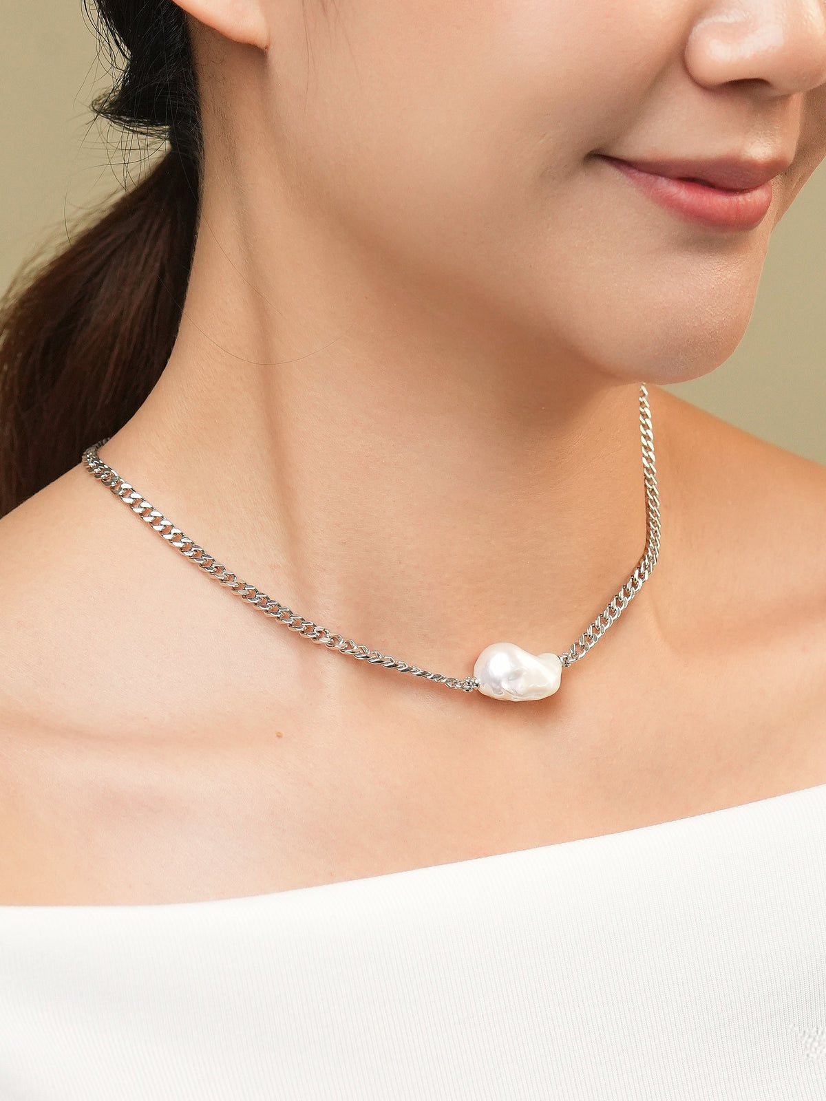 Dion Barque Link Silver Necklace