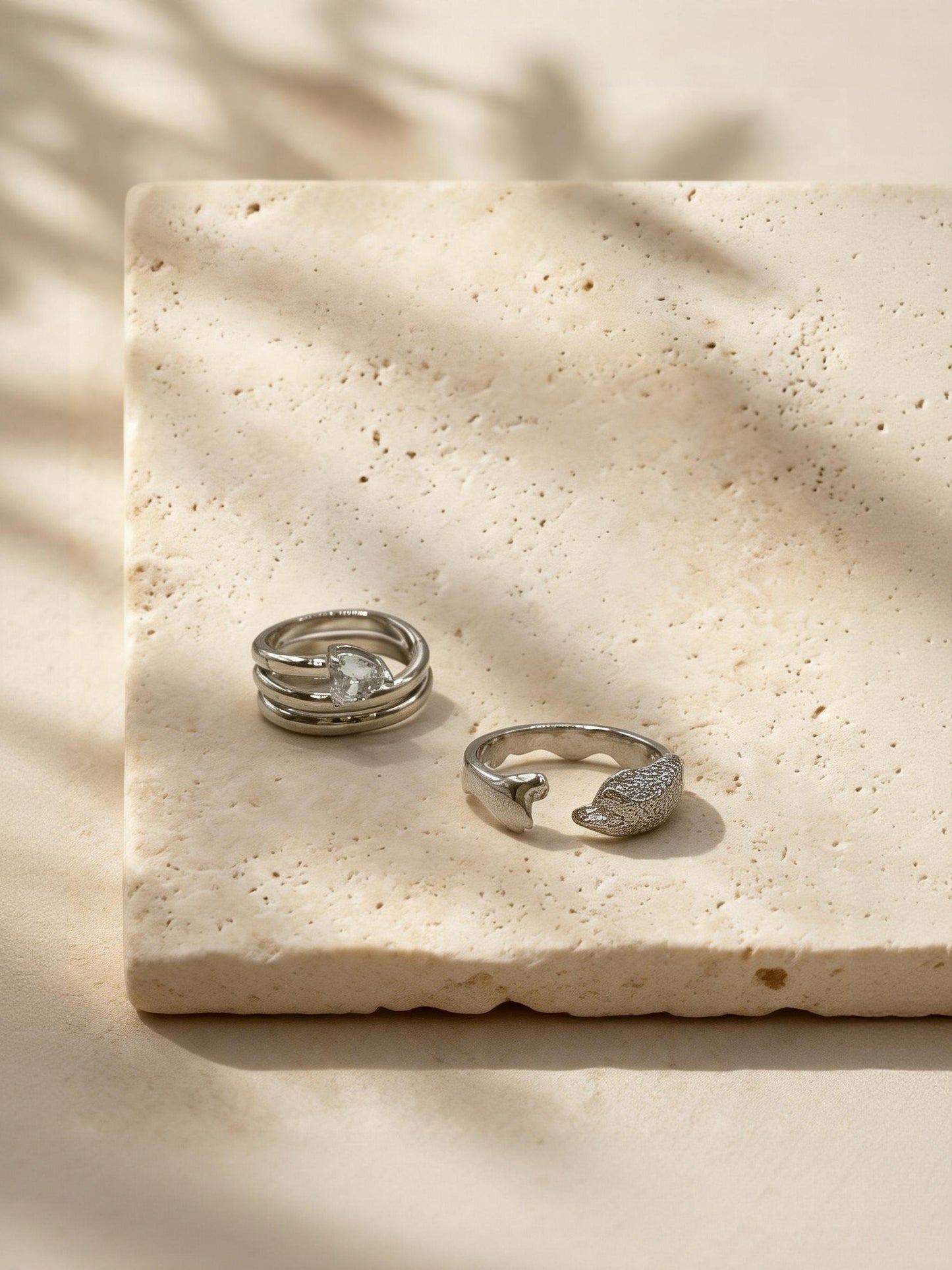 Gabby Interlace Rings Silver