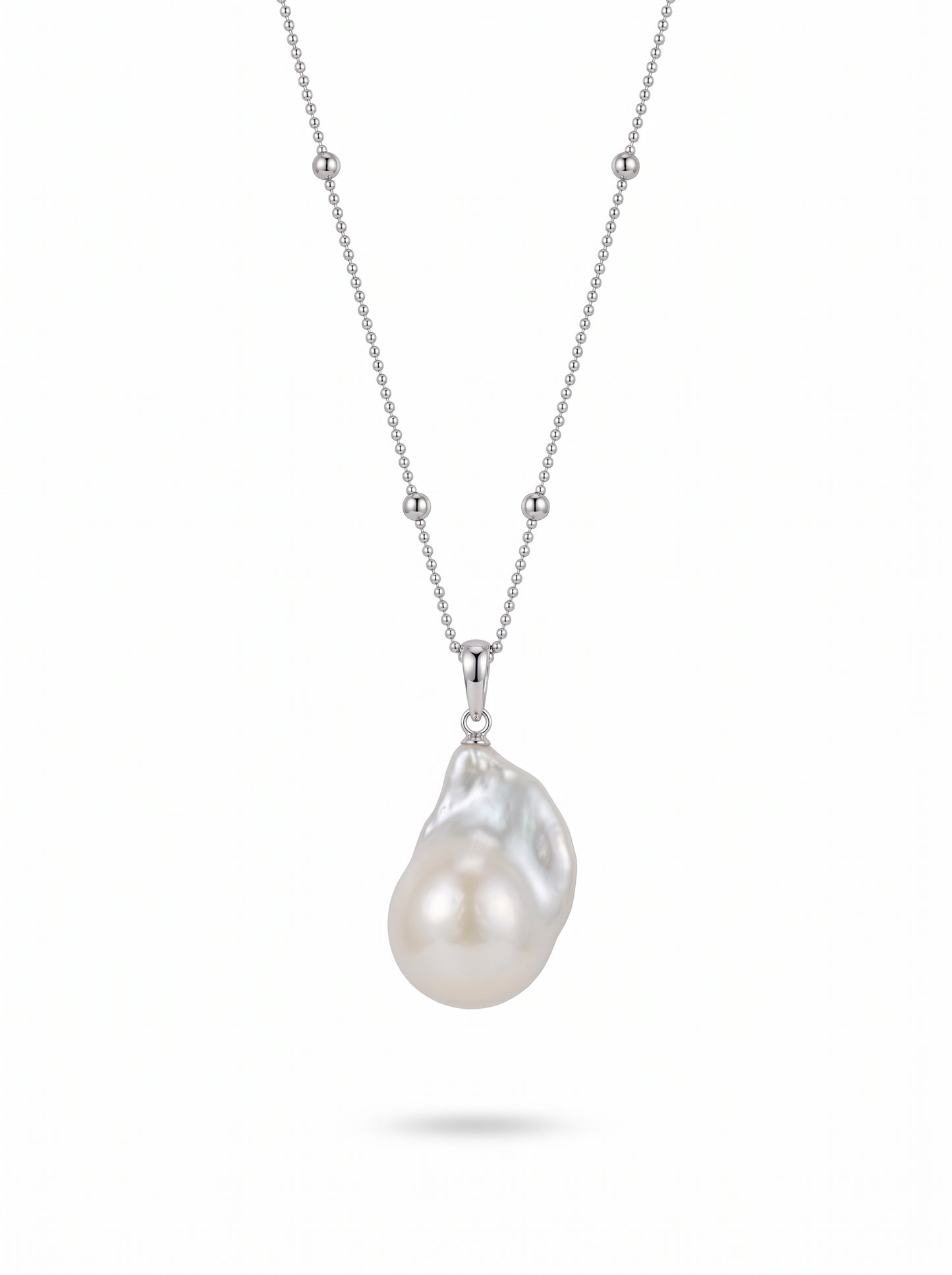 Kiki Petite Baroque Pearl Silver Necklace