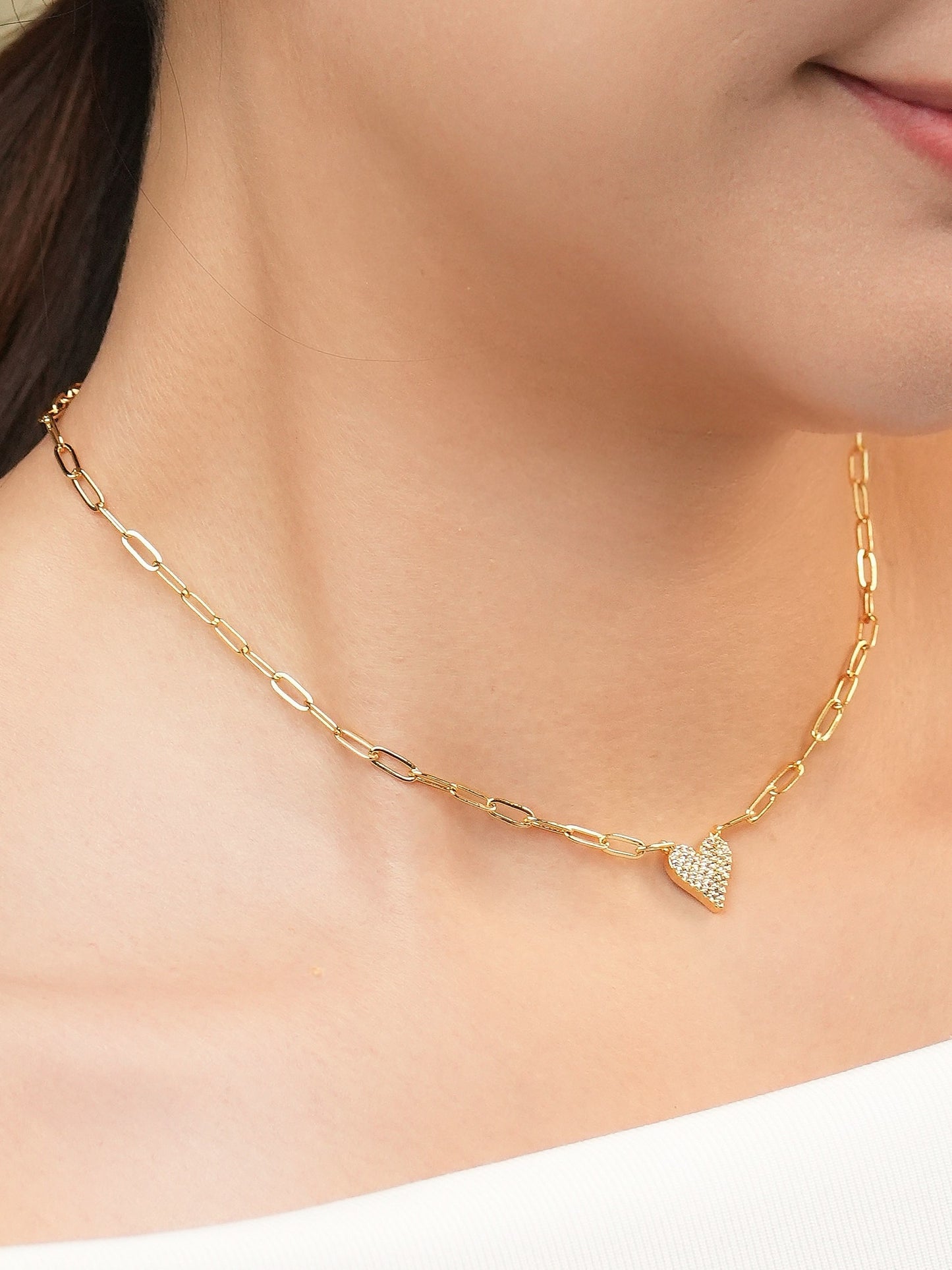 Tasha Heart Necklace Gold