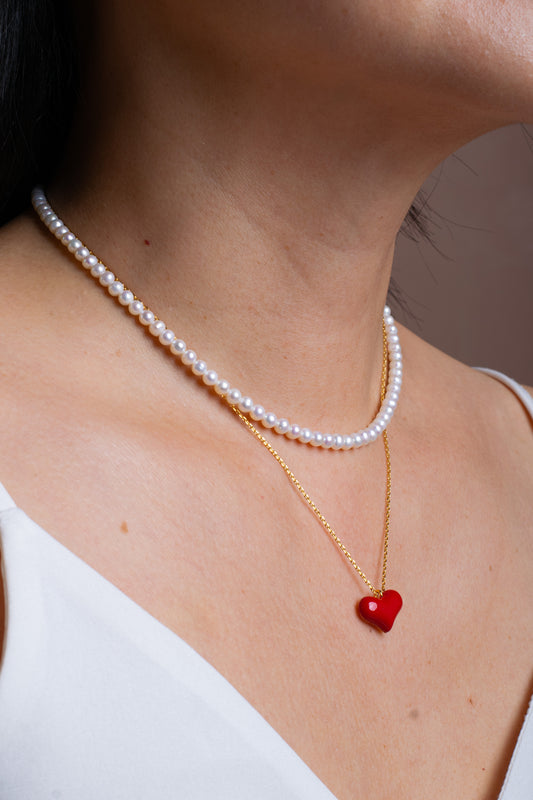 Colette Necklace Red Heart
