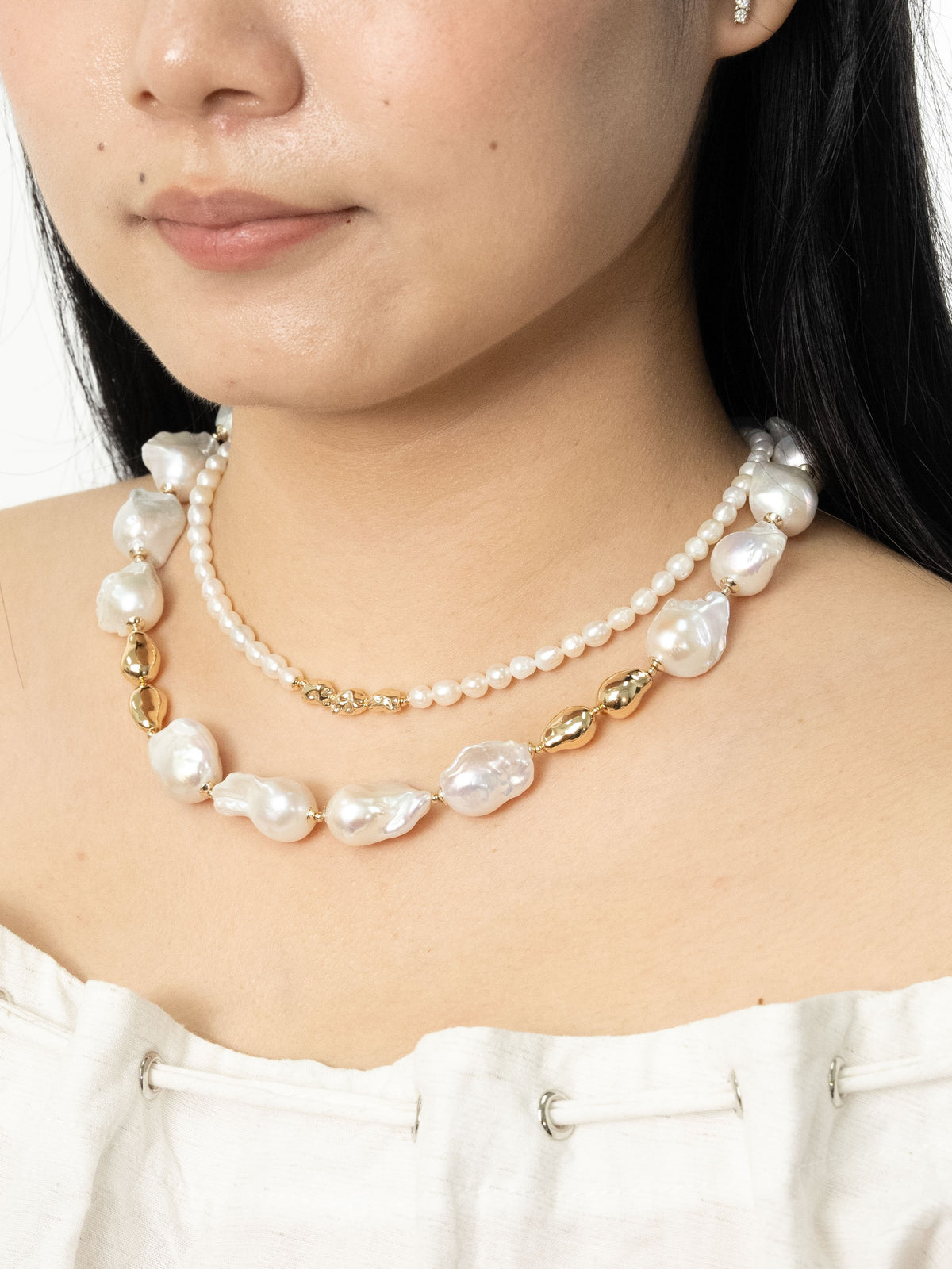 Autumn Duo Baroque Pearl Necklace