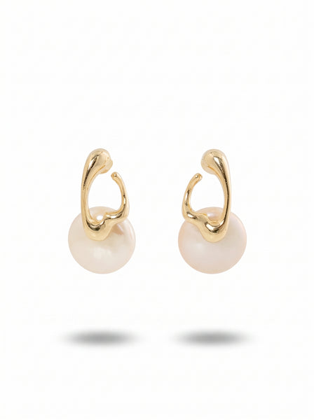 Addison Molten Pearl Gold Earrings