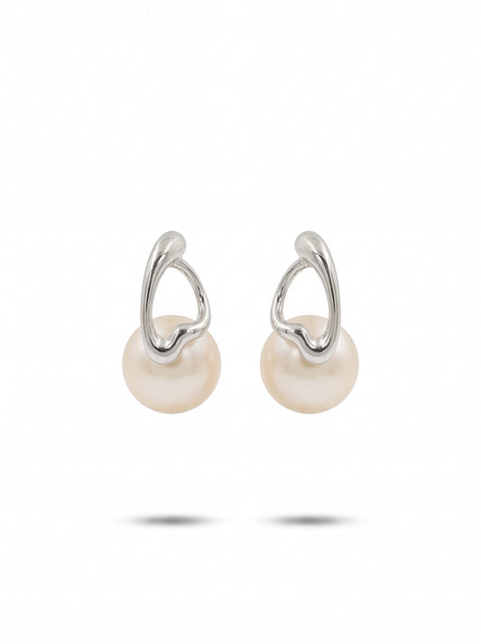 Addison Molten Pearl Silver Earrings