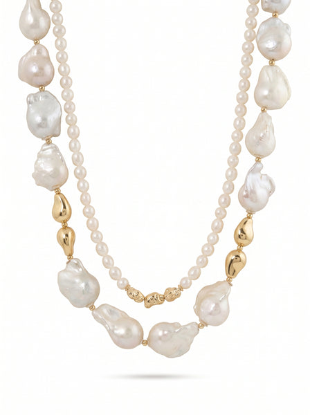 Autumn Duo Baroque Pearl Necklace