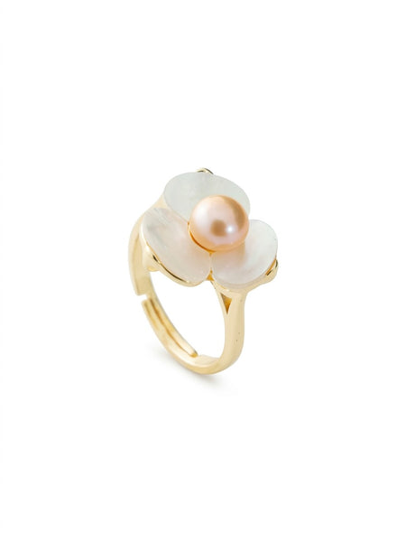 Plumeria Pearl Ring