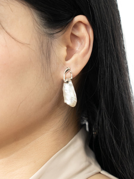 Bree Sculpted Silver Earrings