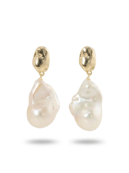 Beatrice Baroque Pearl Gold Earrings