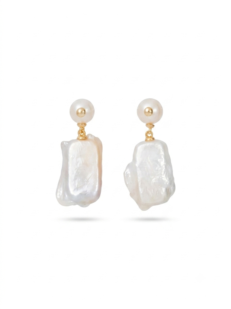 Brie White Earrings