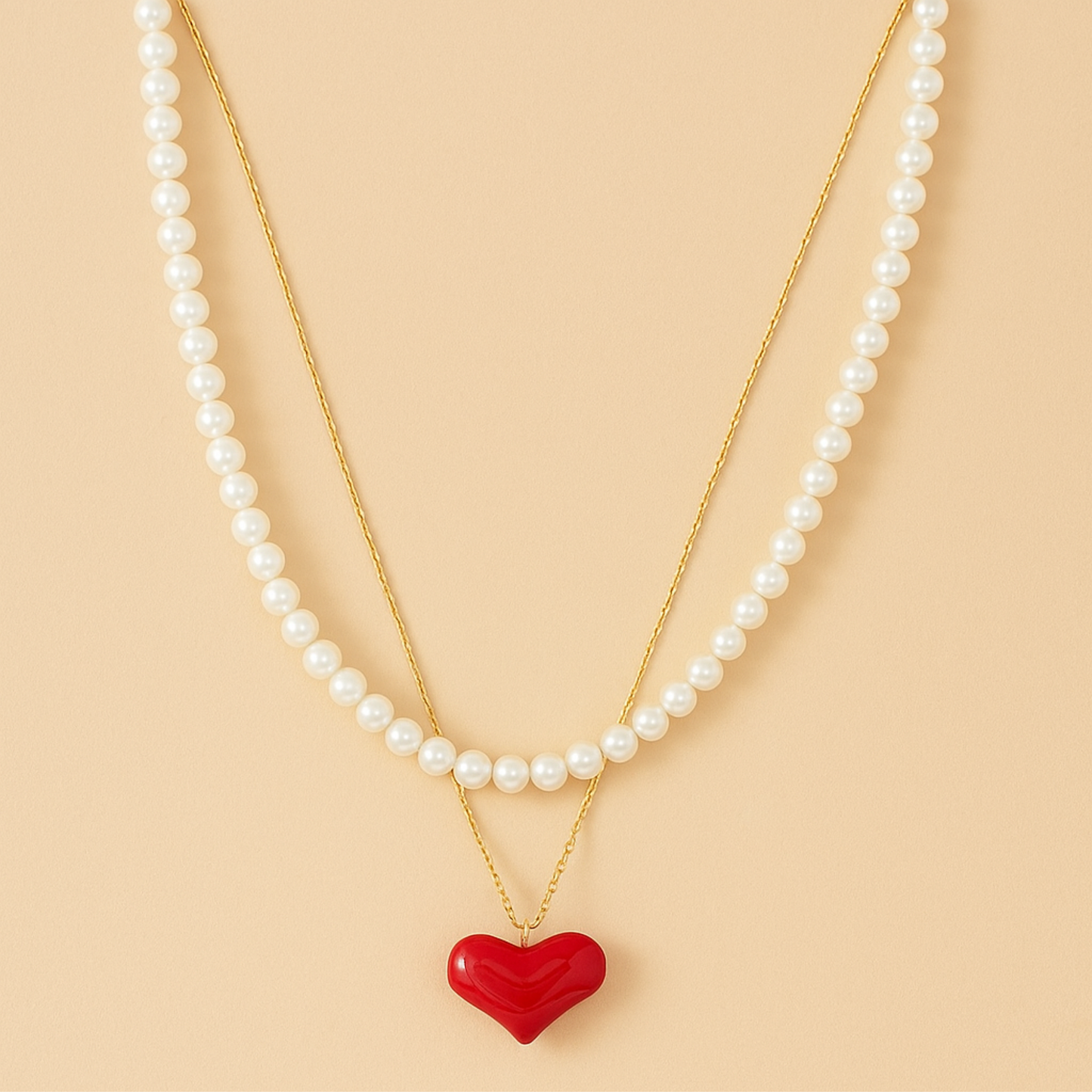 Colette Necklace Red Heart