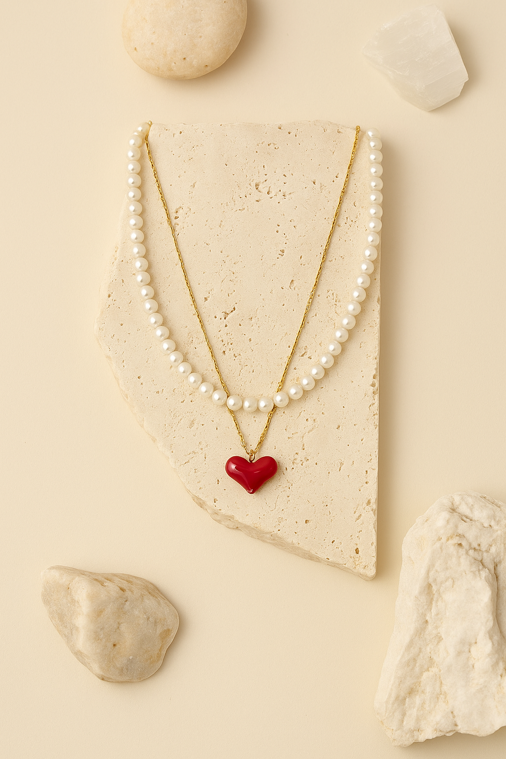 Colette Necklace Red Heart