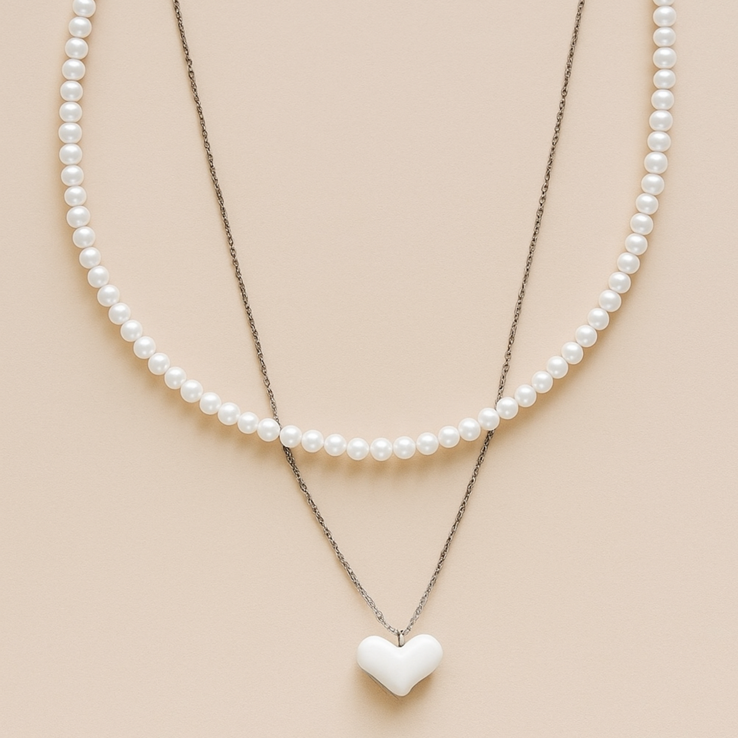 Colette Necklace White Heart