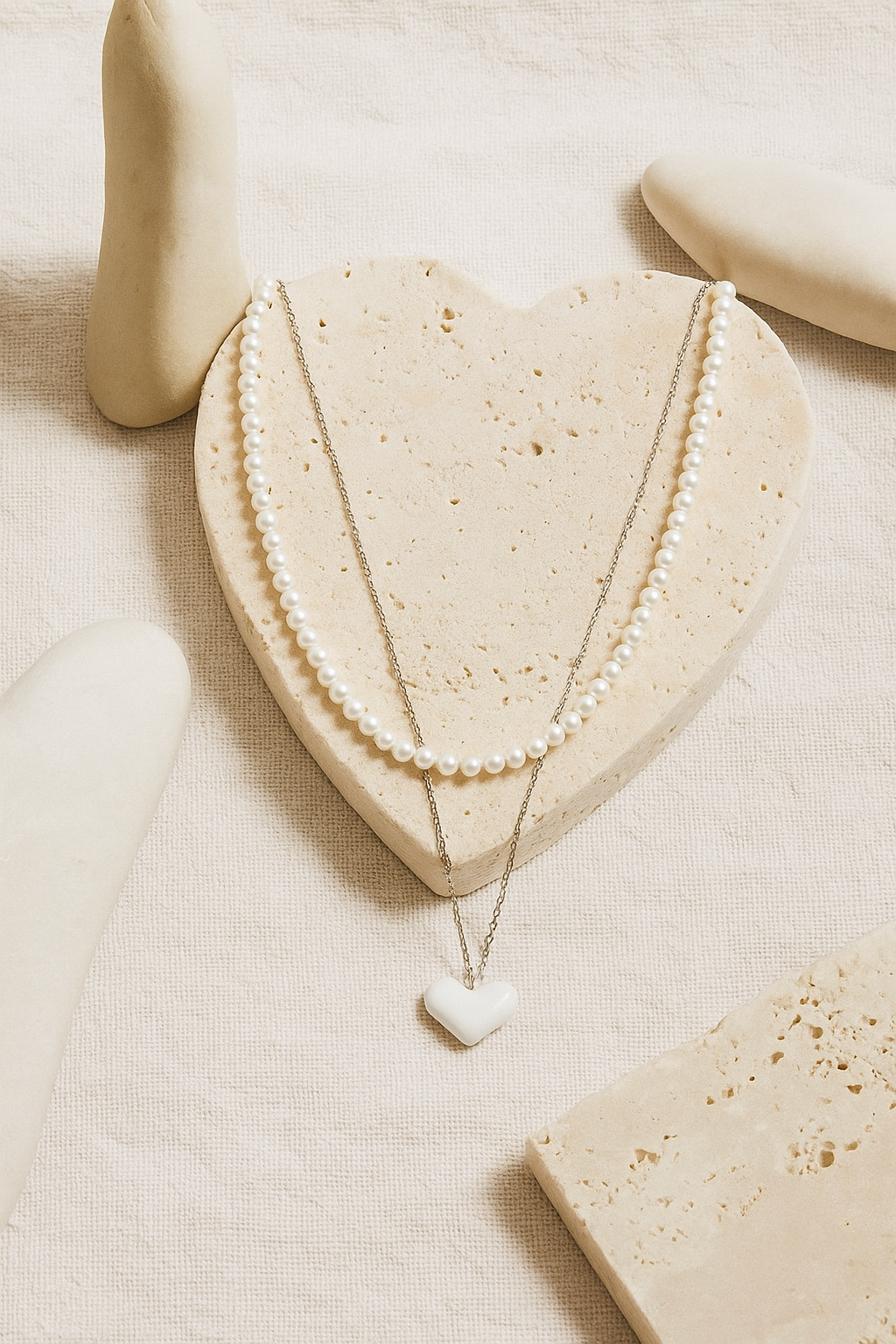 Colette Necklace White Heart