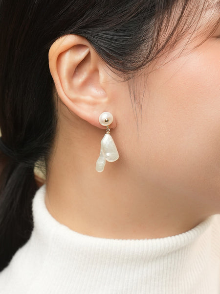 Brie White Earrings