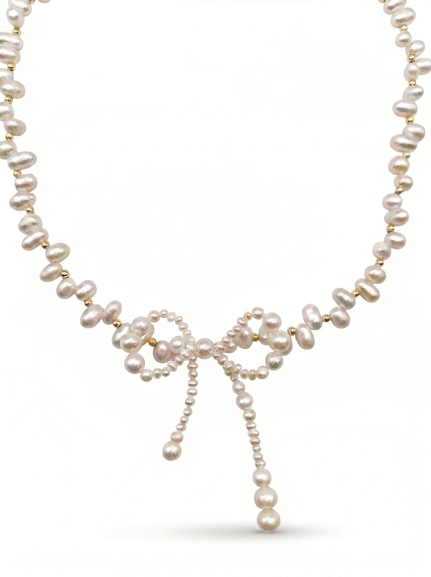 Della Pearl Bow Necklace