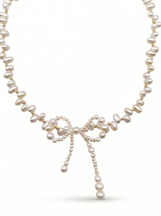 Della Pearl Bow Necklace