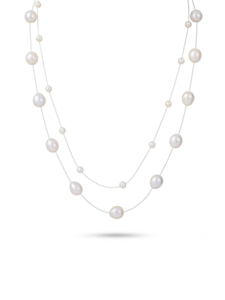 Eris Twin Floating Pearl Necklace