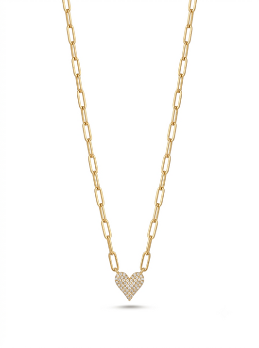 Tasha Heart Necklace Gold