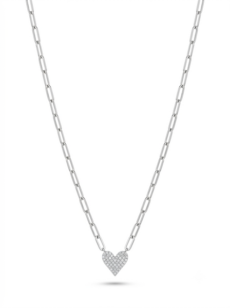 Tasha Heart Necklace Sliver