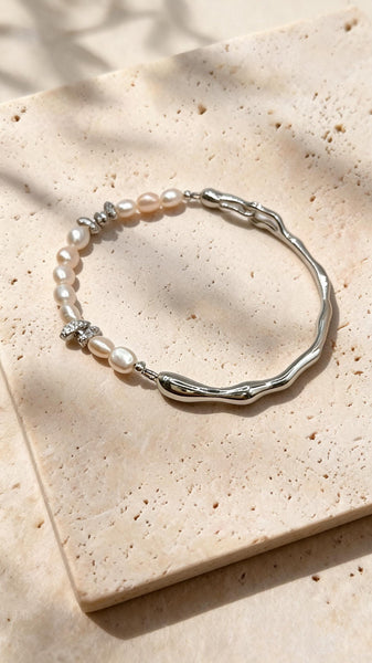 Imelda Pearl Bracelet Silver