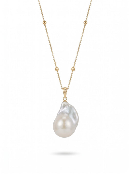 Kiki Petite Baroque Pearl Gold Necklace