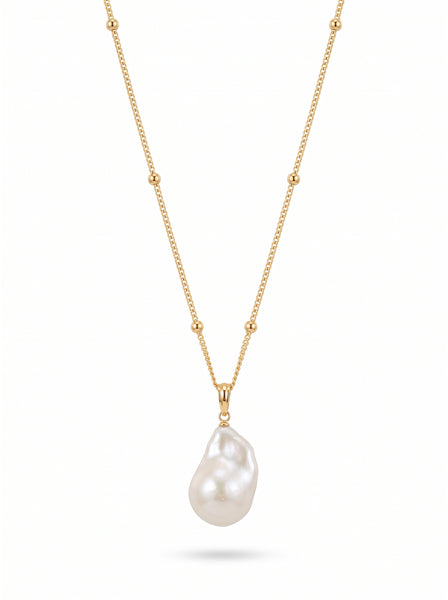 Kiki Petite Baroque Pearl Gold Necklace