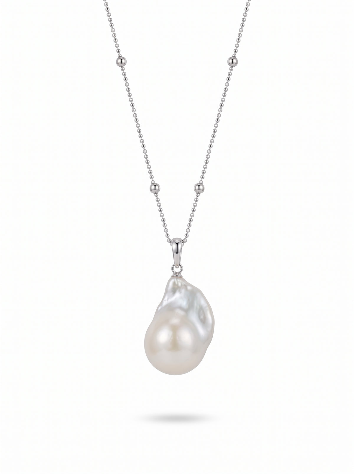 Kiki Petite Baroque Pearl Silver Necklace