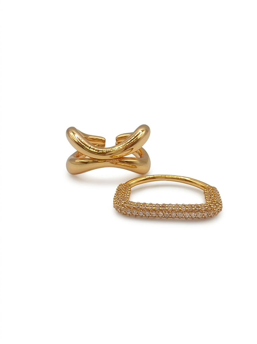 Mila Gold Cross Rings