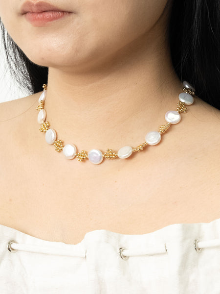 Regine Petal Beads Gold Necklace