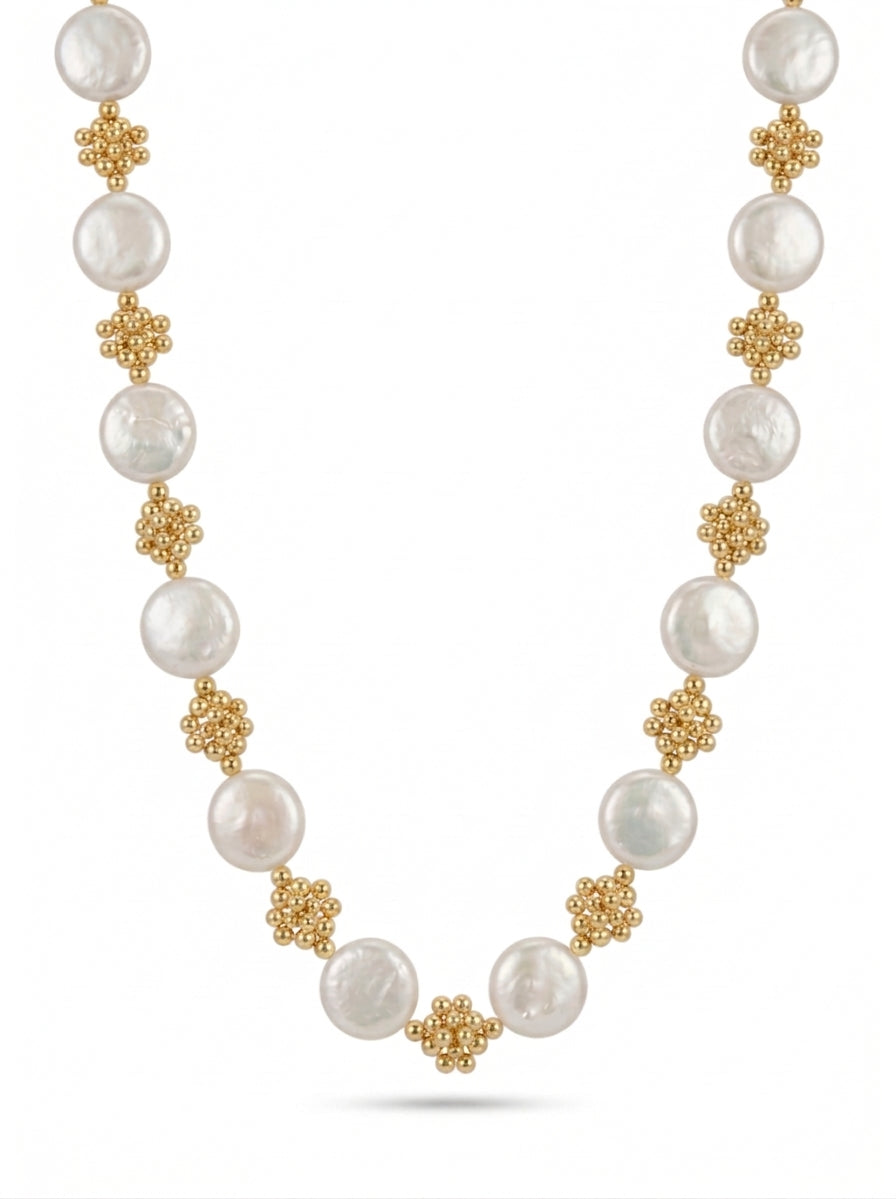 Regine Petal Beads Gold Necklace