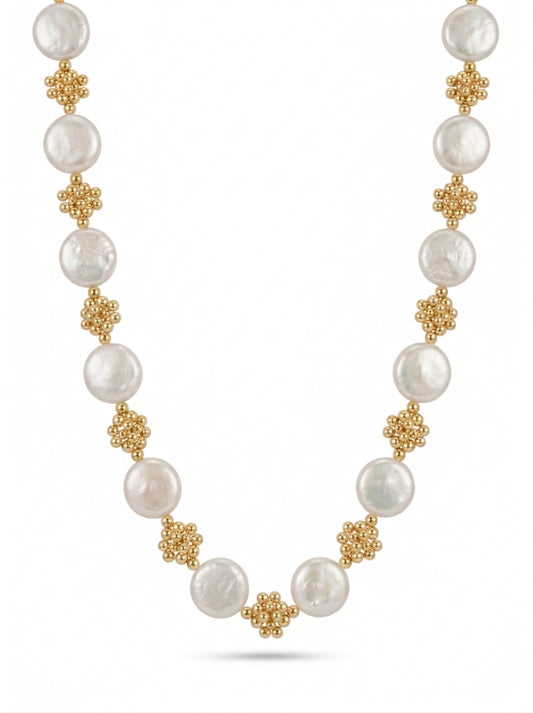 Regine Petal Beads Gold Necklace