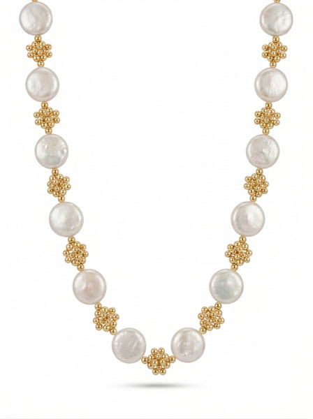 Regine Petal Beads Gold Necklace