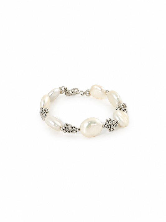 Regine Petal Beads Silver Bracelet
