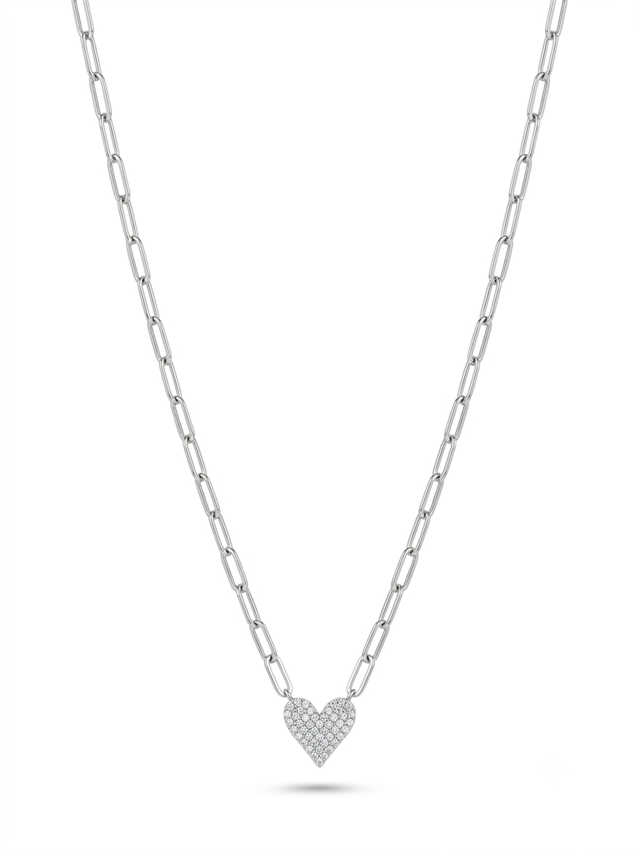 Tasha Heart Necklace Sliver