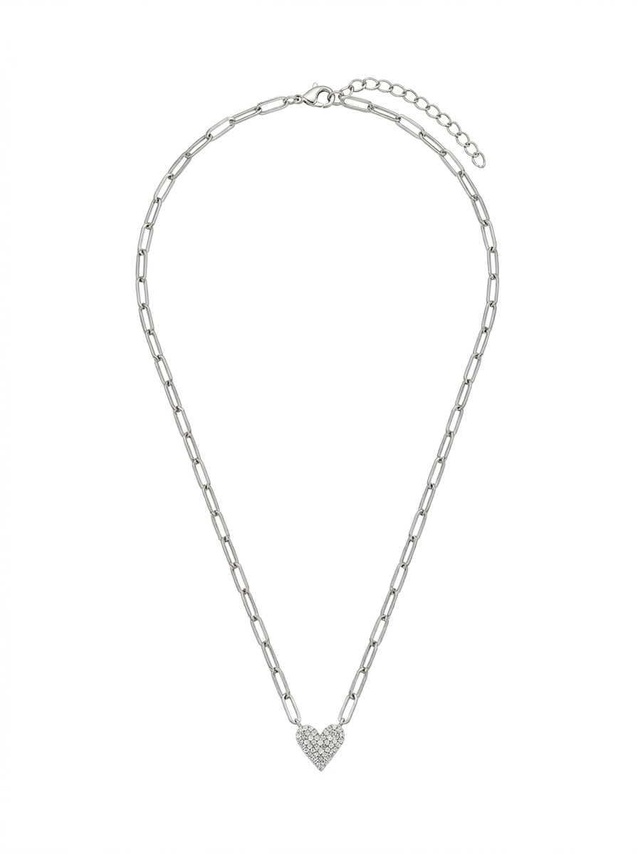 Tasha Heart Necklace Sliver