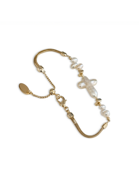 Tily Cross Gold Bracelet