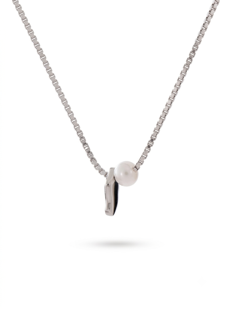 Vicky Duo Charm Necklace Sliver