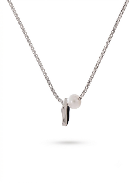Vicky Duo Charm Necklace Sliver