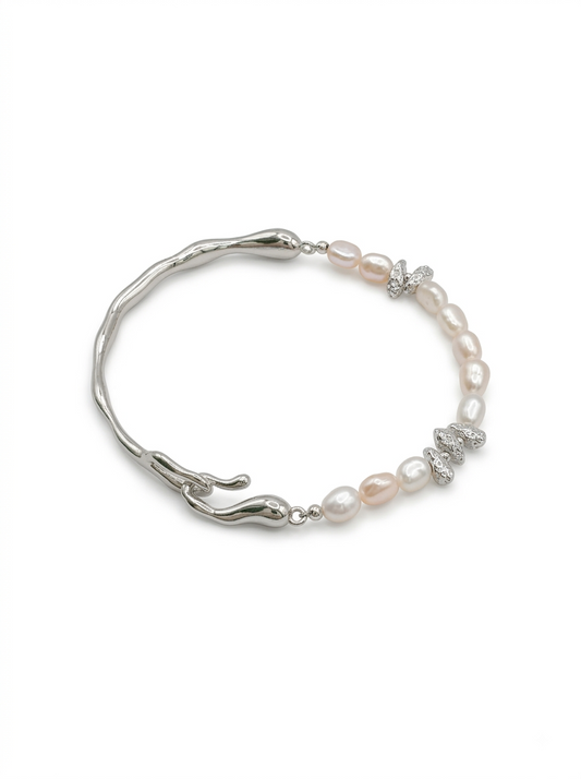 Imelda Pearl Bracelet Silver