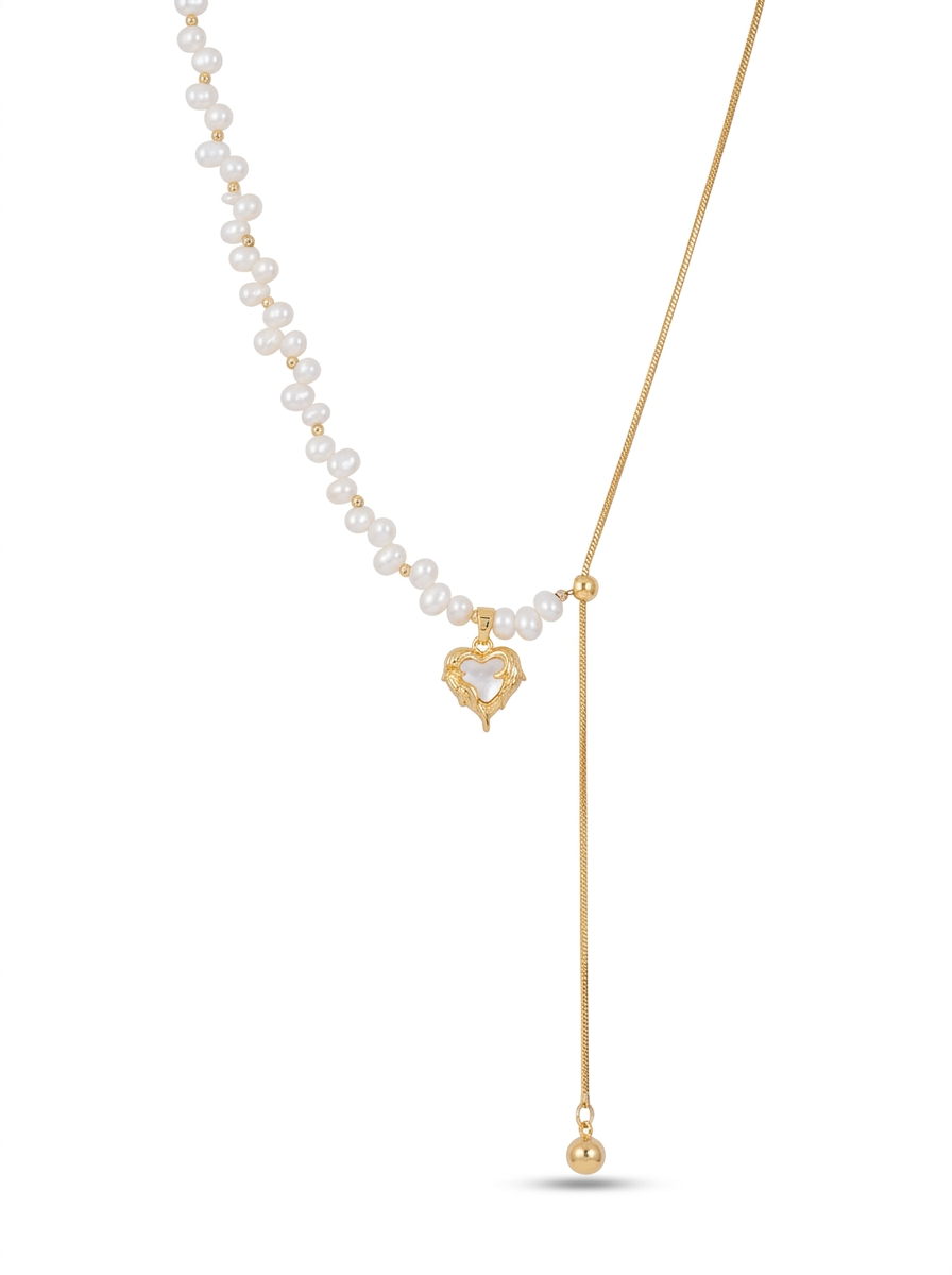 Lia Heart Pearl Necklace