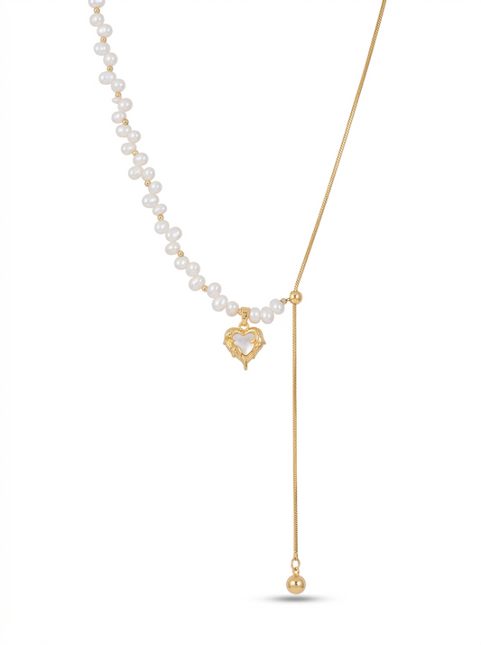 Lia Heart Pearl Necklace