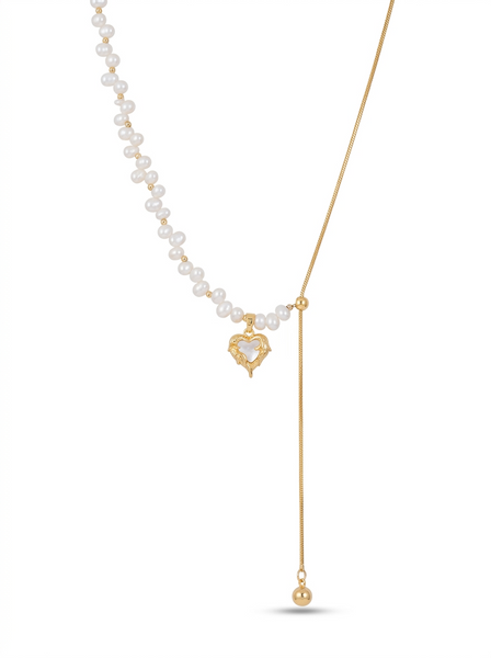 Lia Heart Pearl Necklace