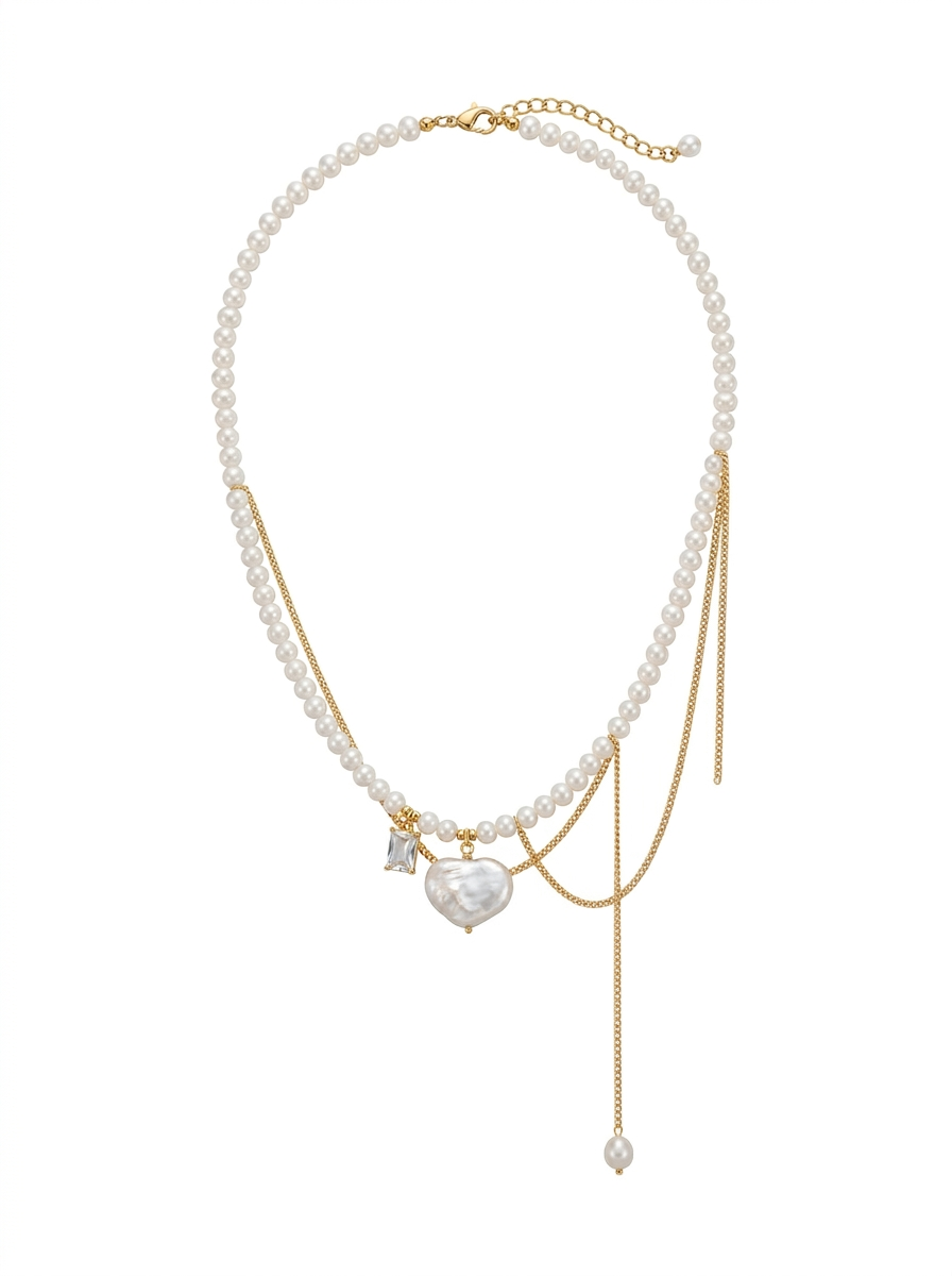 Suri Drop Pearl Necklace Gold